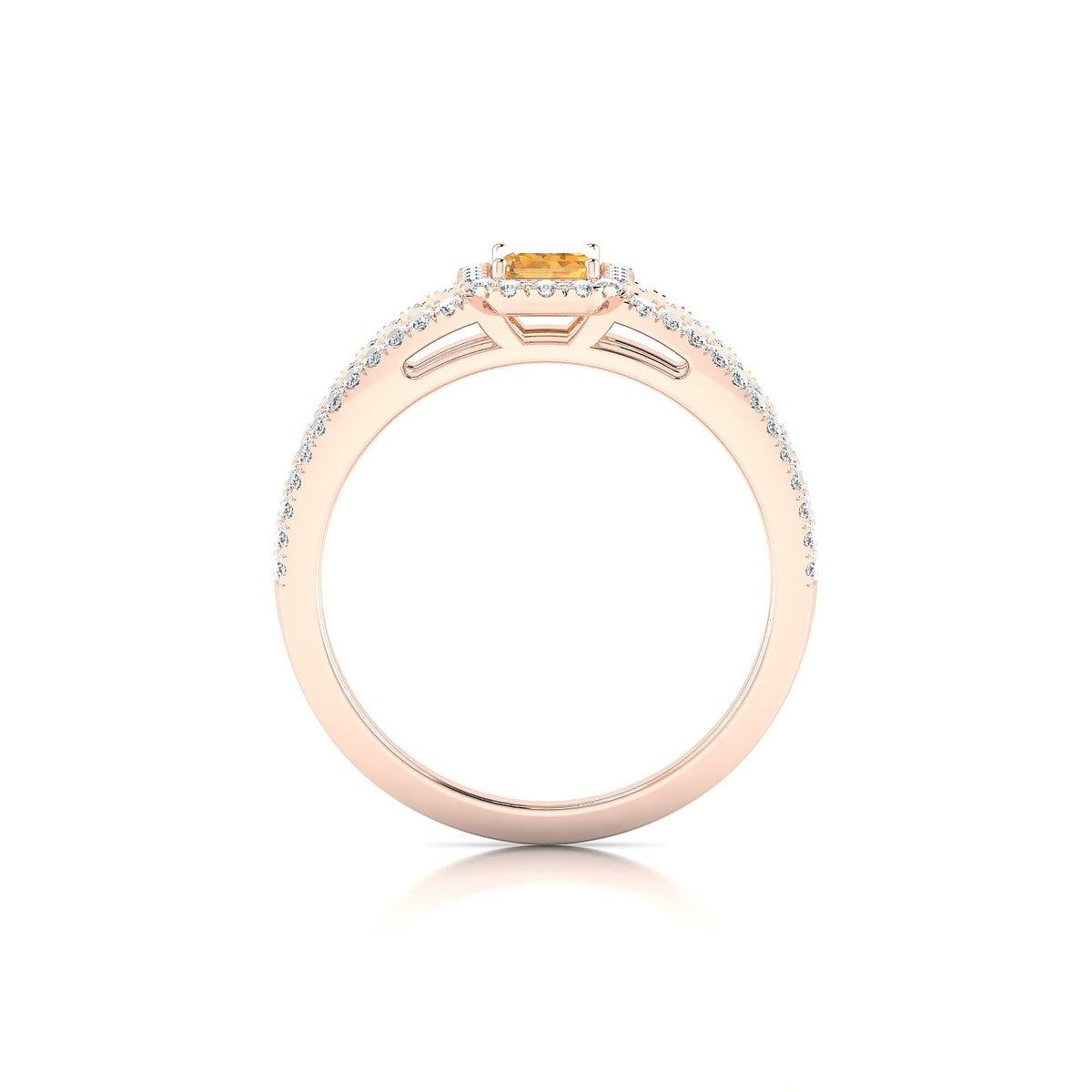 Grace | 18k Rose Gold 6 x 4 mm Emerald Citrine Ring