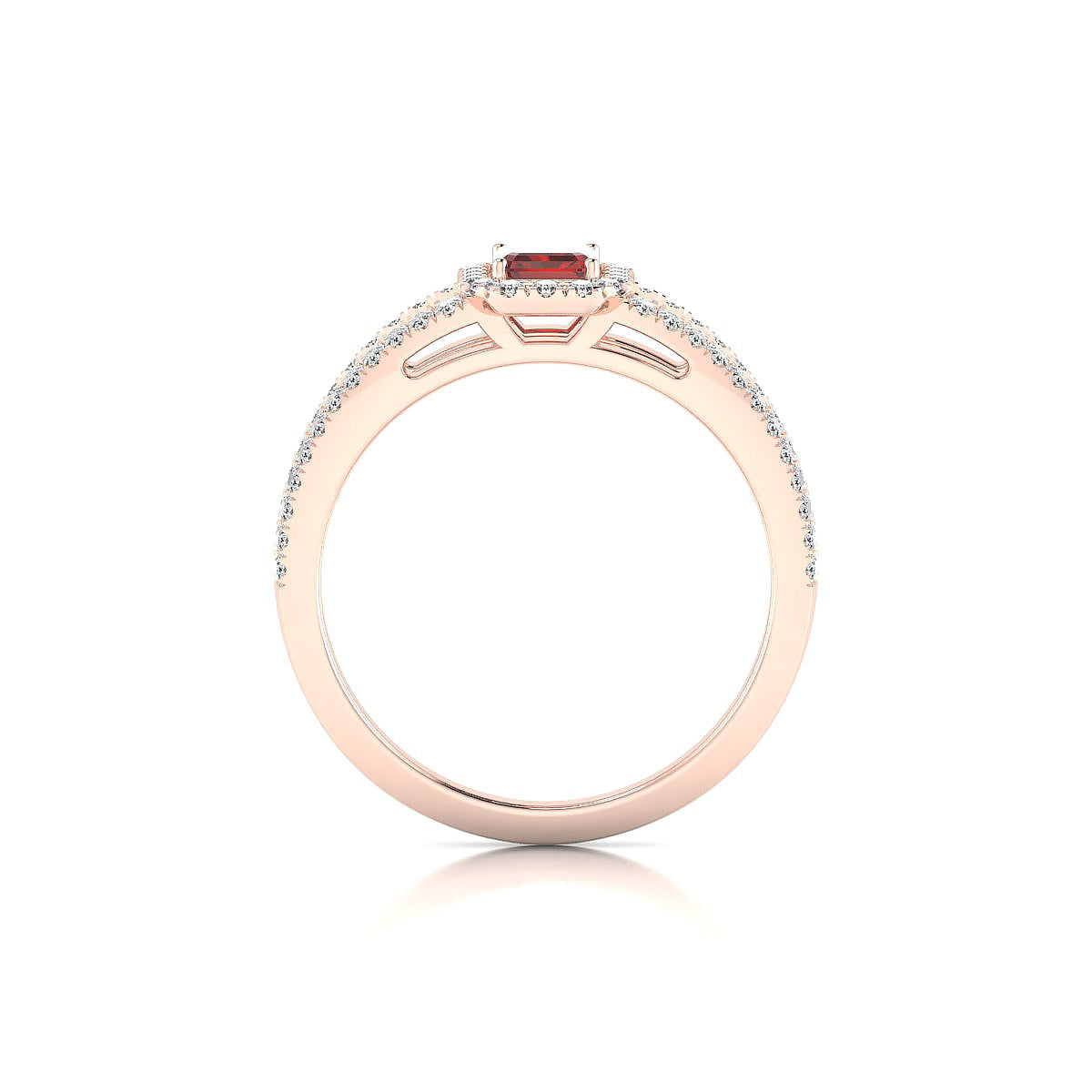 Grace | 18k Rose Gold 6 x 4 mm Emerald Garnet Ring