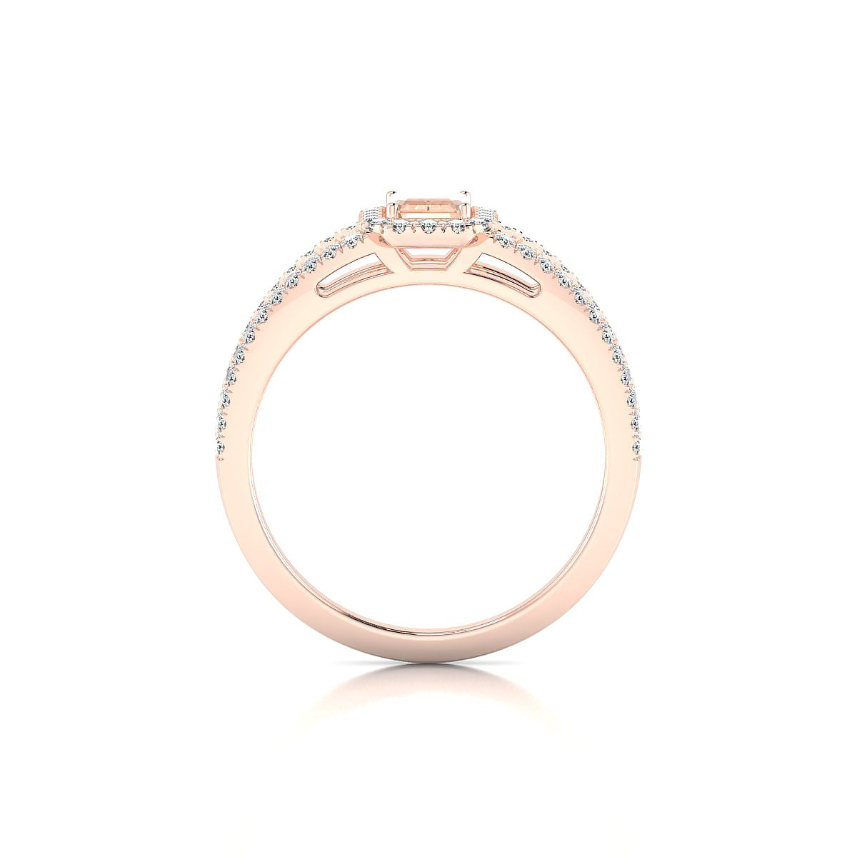 Grace | 18k Rose Gold 6 x 4 mm Emerald Morganite Ring
