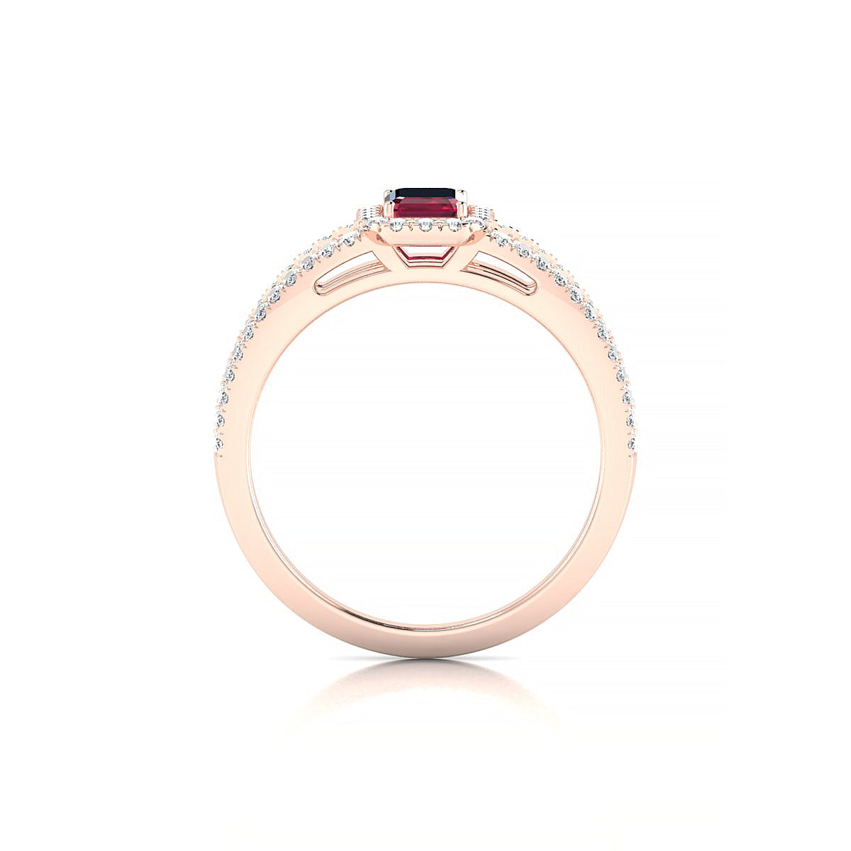 Grace | 18k Rose Gold 6 x 4 mm Emerald Ruby Ring