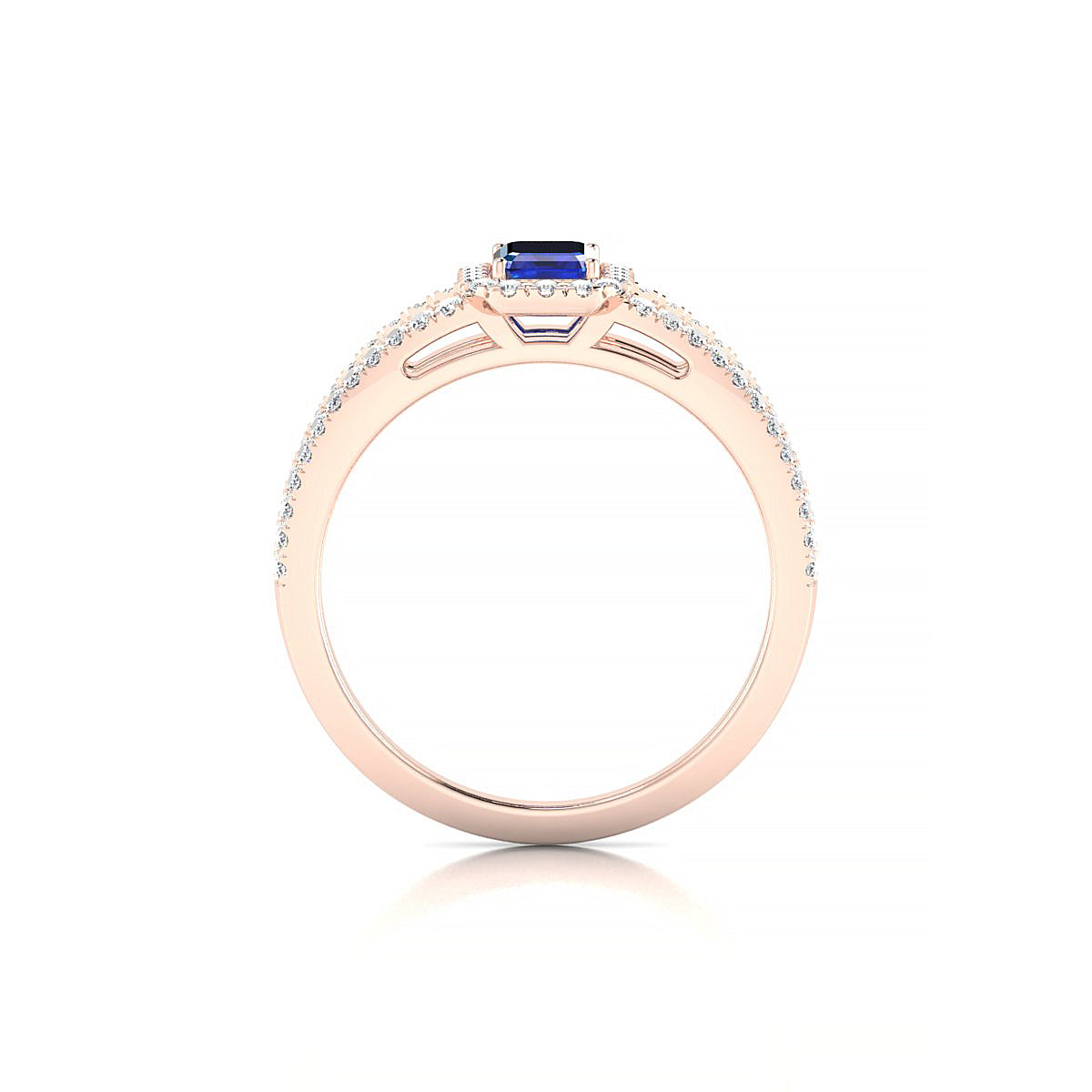 Grace | 18k Rose Gold 6 x 4 mm Emerald Sapphire Ring