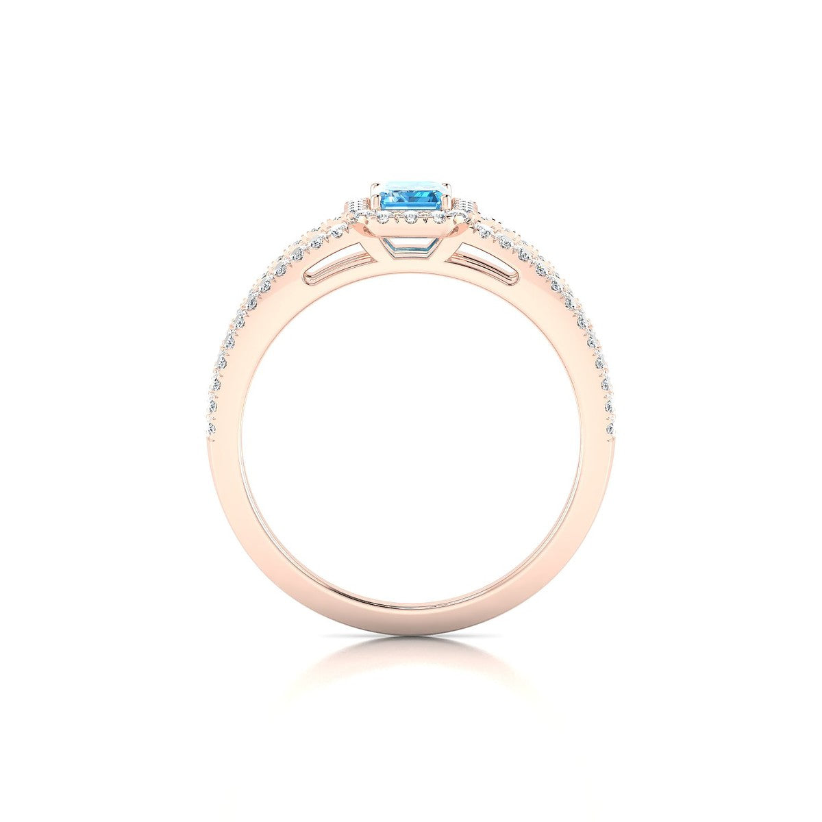 Grace | 18k Rose Gold 6 x 4 mm Emerald Topaz Ring
