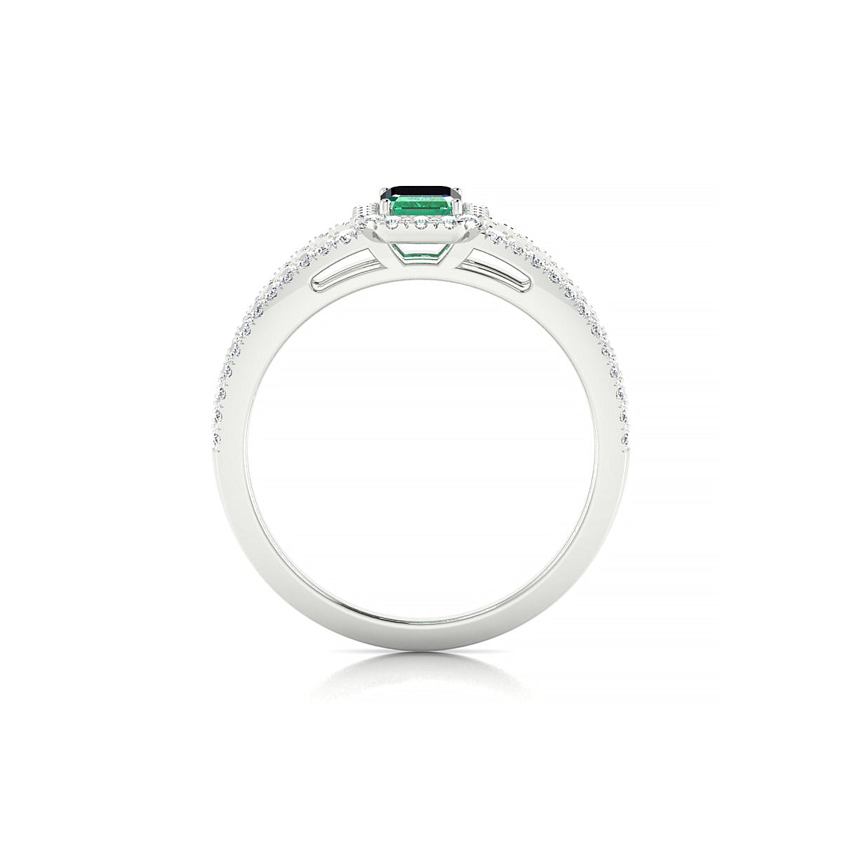 Grace | 18k White Gold 6 x 4 mm Emerald Emerald Ring