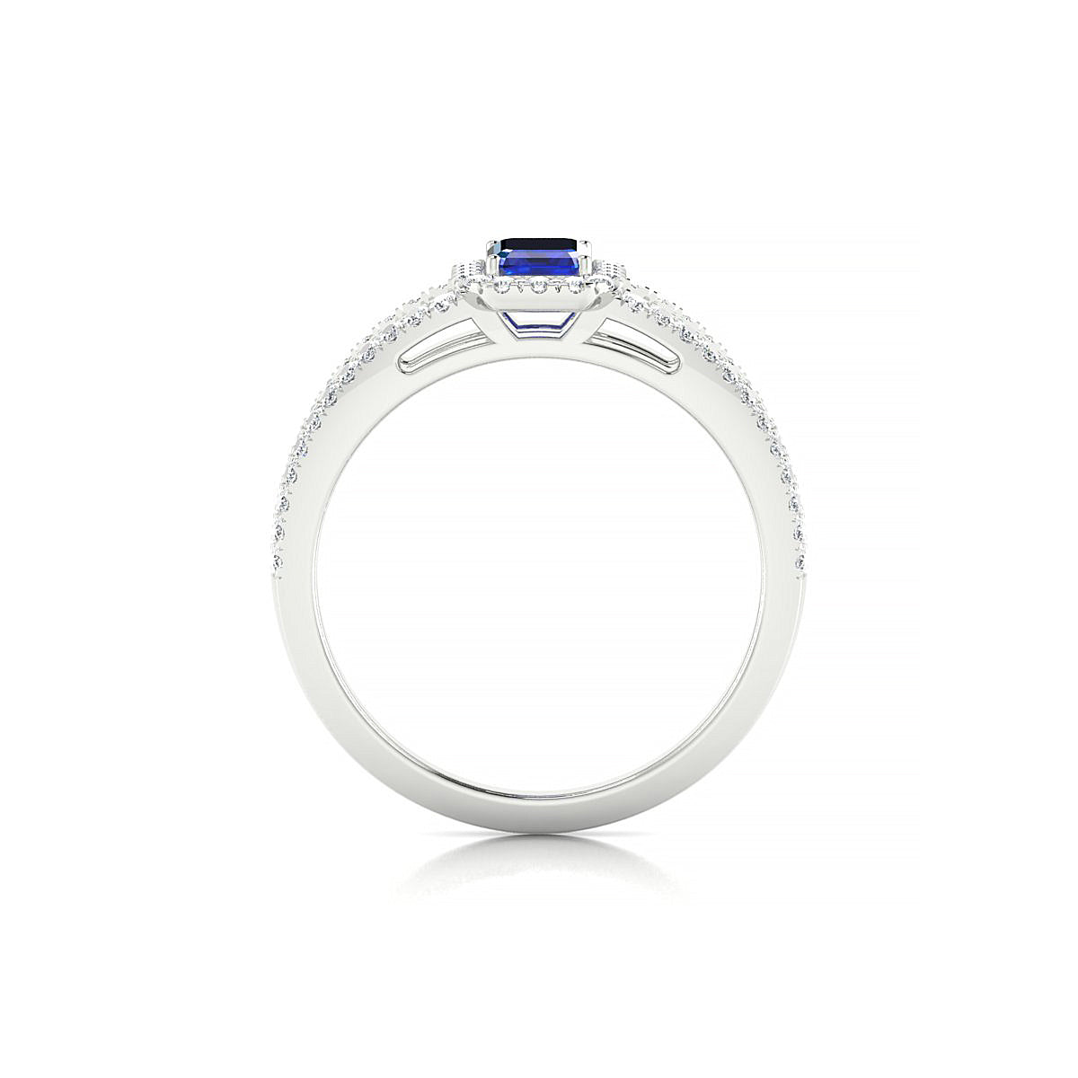 Grace | 18k White Gold 6 x 4 mm Emerald Sapphire Ring