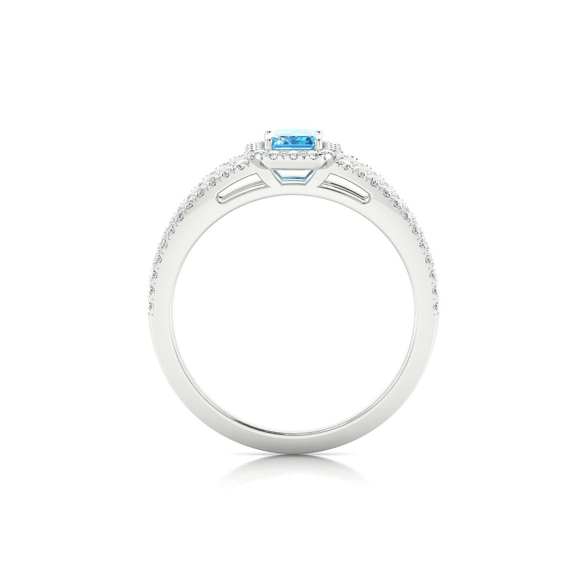 Grace | 18k White Gold 6 x 4 mm Emerald Topaz Ring