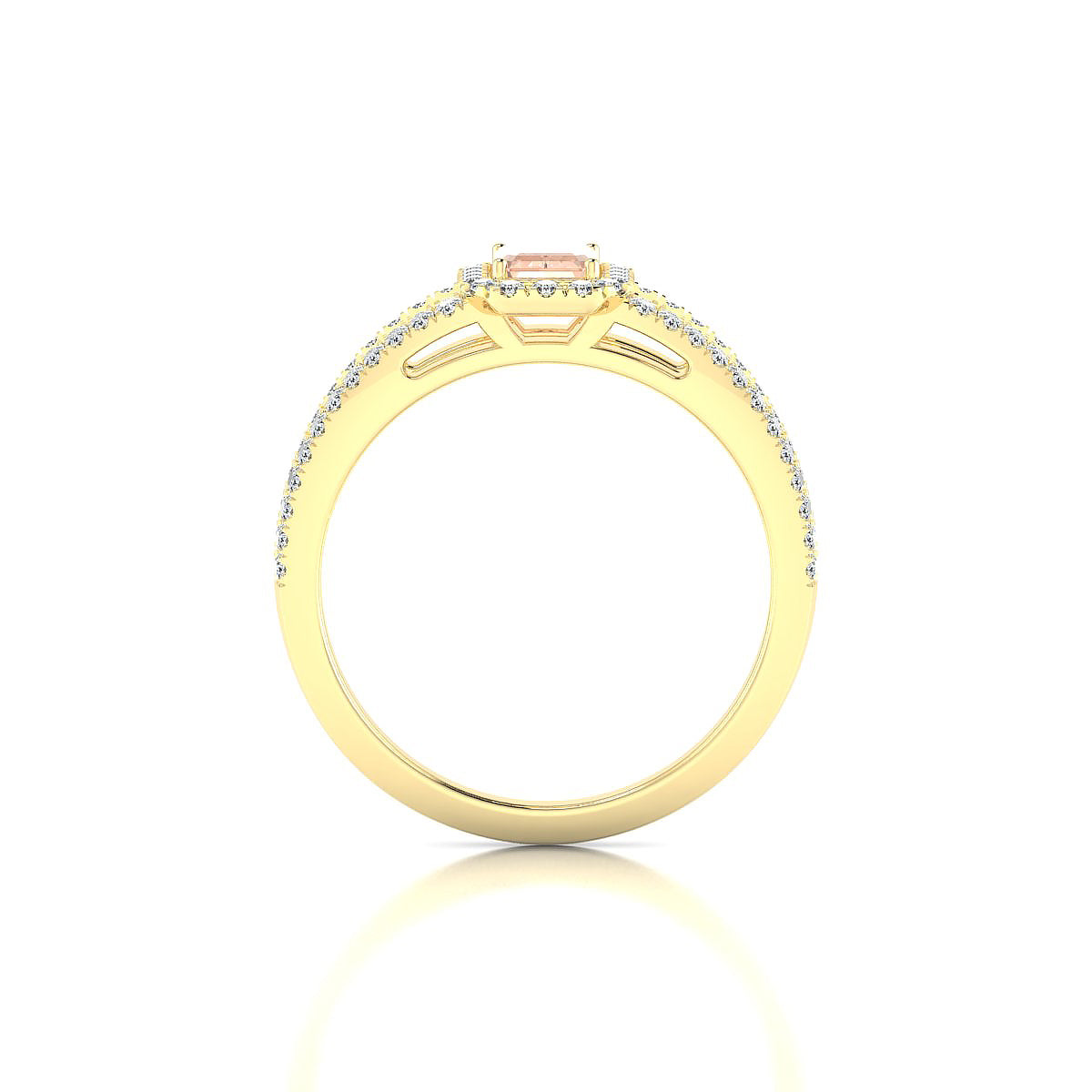 Grace | 18k Yellow Gold 6 x 4 mm Emerald Morganite Ring