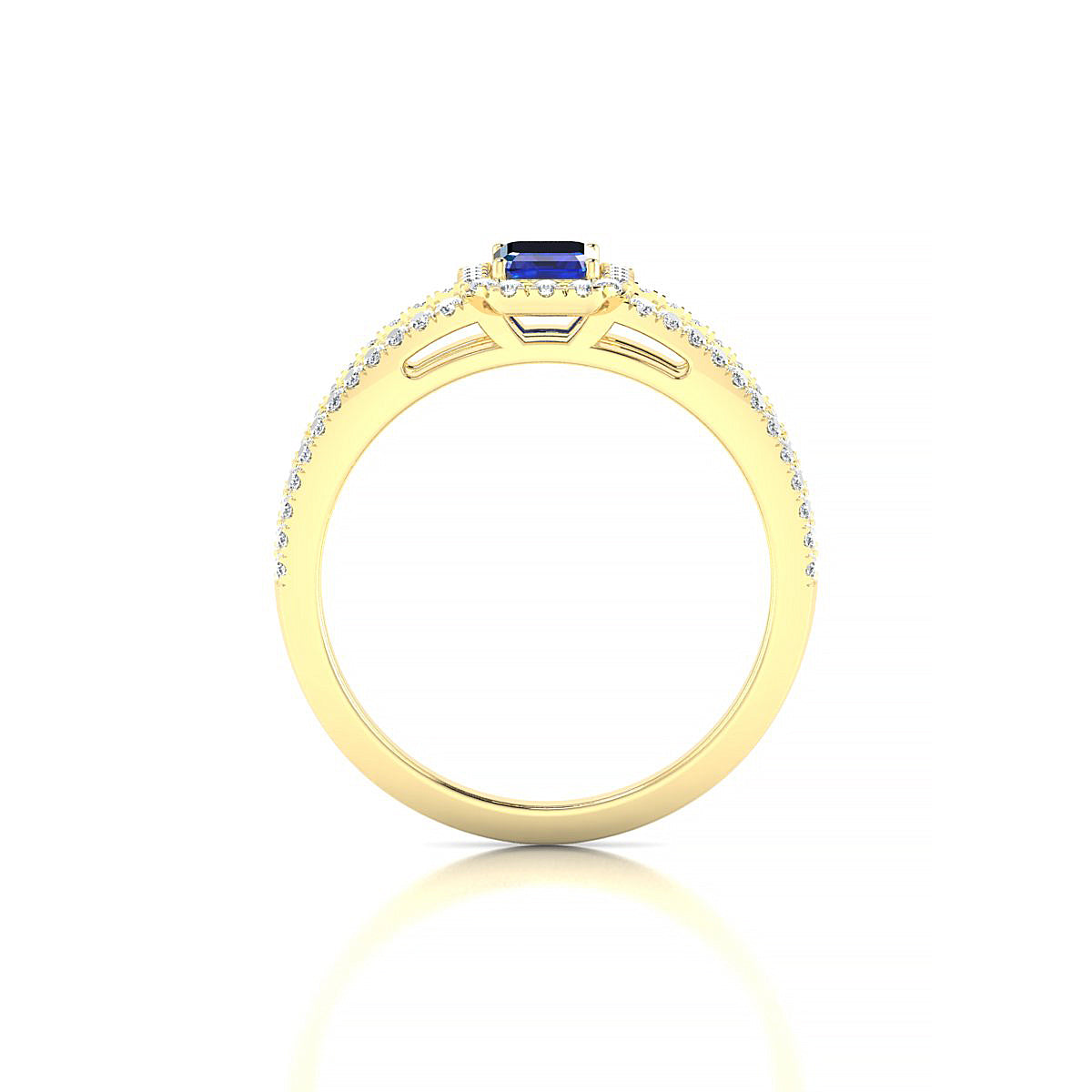 Grace | 18k Yellow Gold 6 x 4 mm Emerald Sapphire Ring