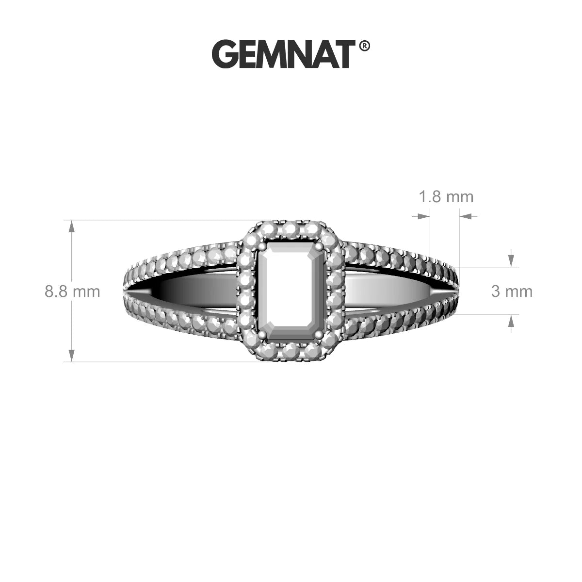 Grace | 18k Yellow Gold 6 x 4 mm Emerald Tanzanite Ring