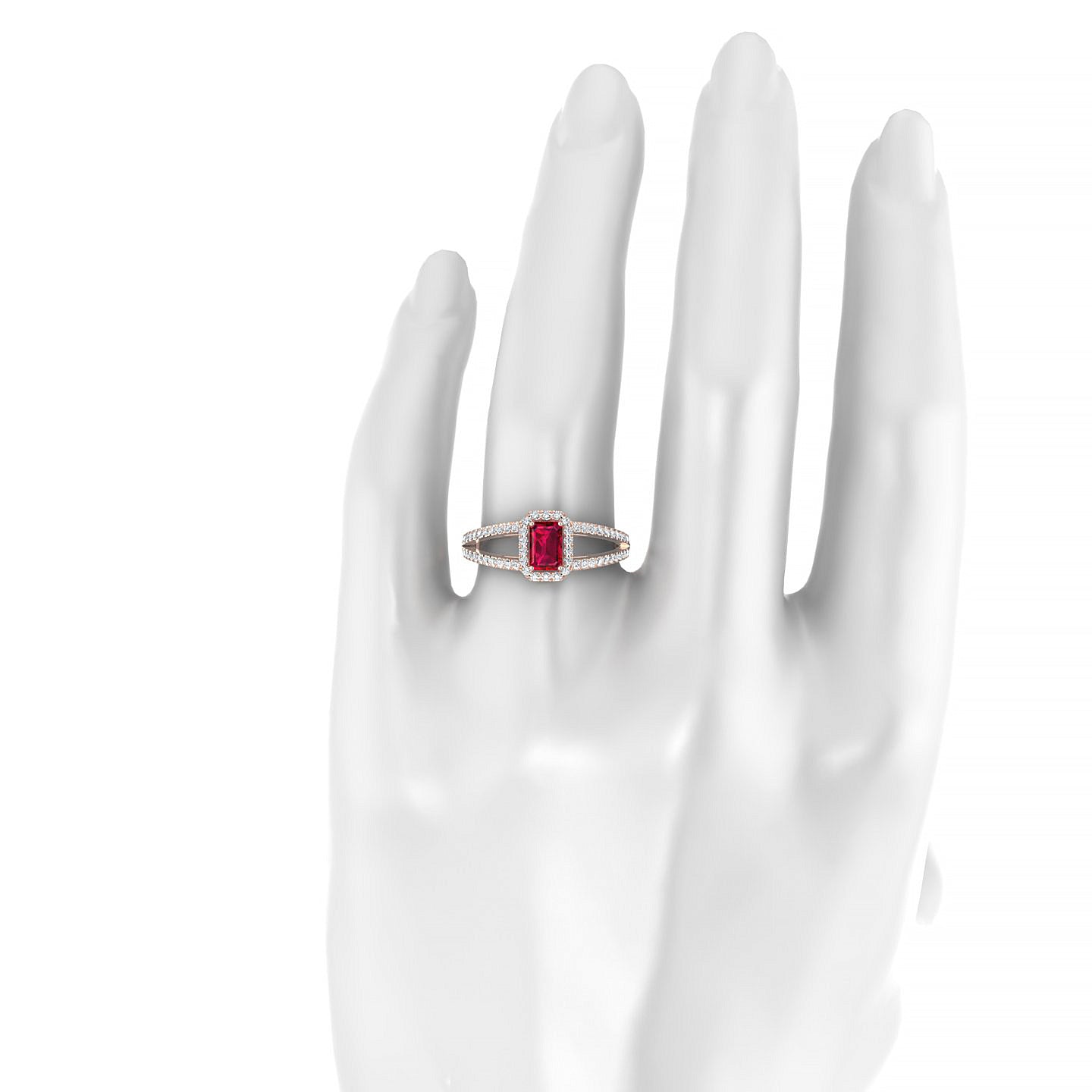 Grace | 18k Rose Gold 6 x 4 mm Emerald Ruby Ring
