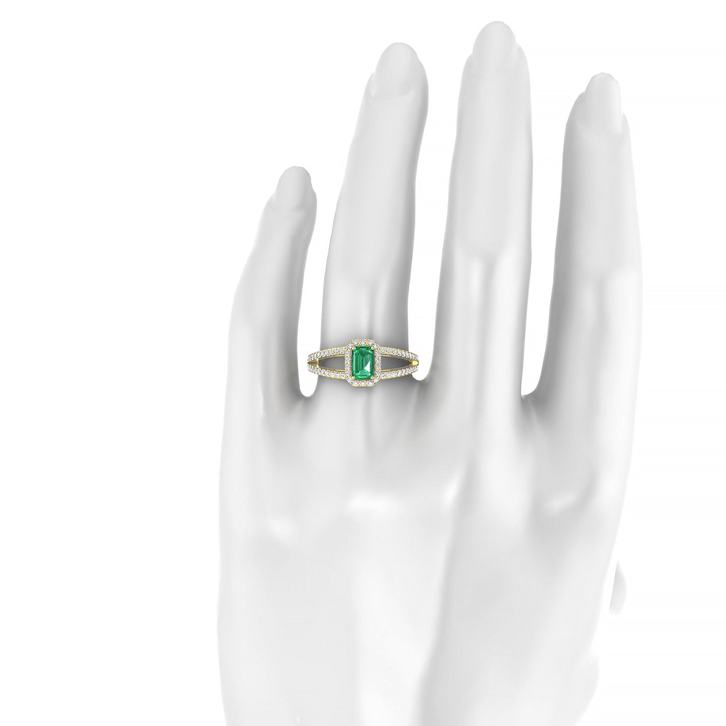 Grace | 18k Yellow Gold 6 x 4 mm Emerald Emerald Ring