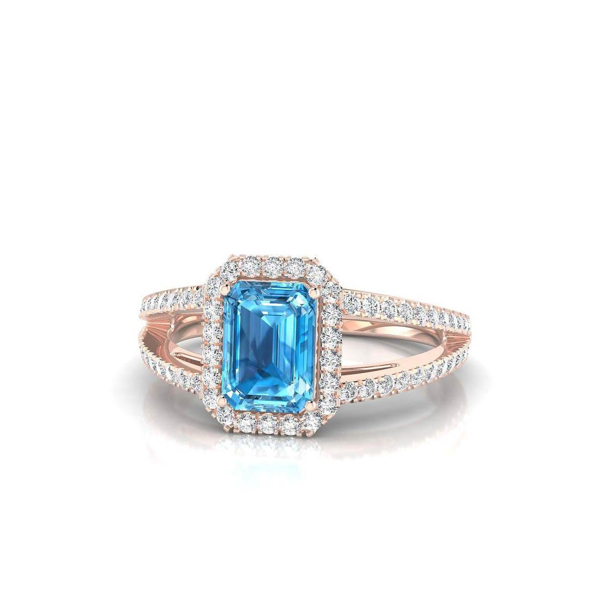 Grace | 18k Rose Gold 7 x 5 mm Emerald Topaz Ring