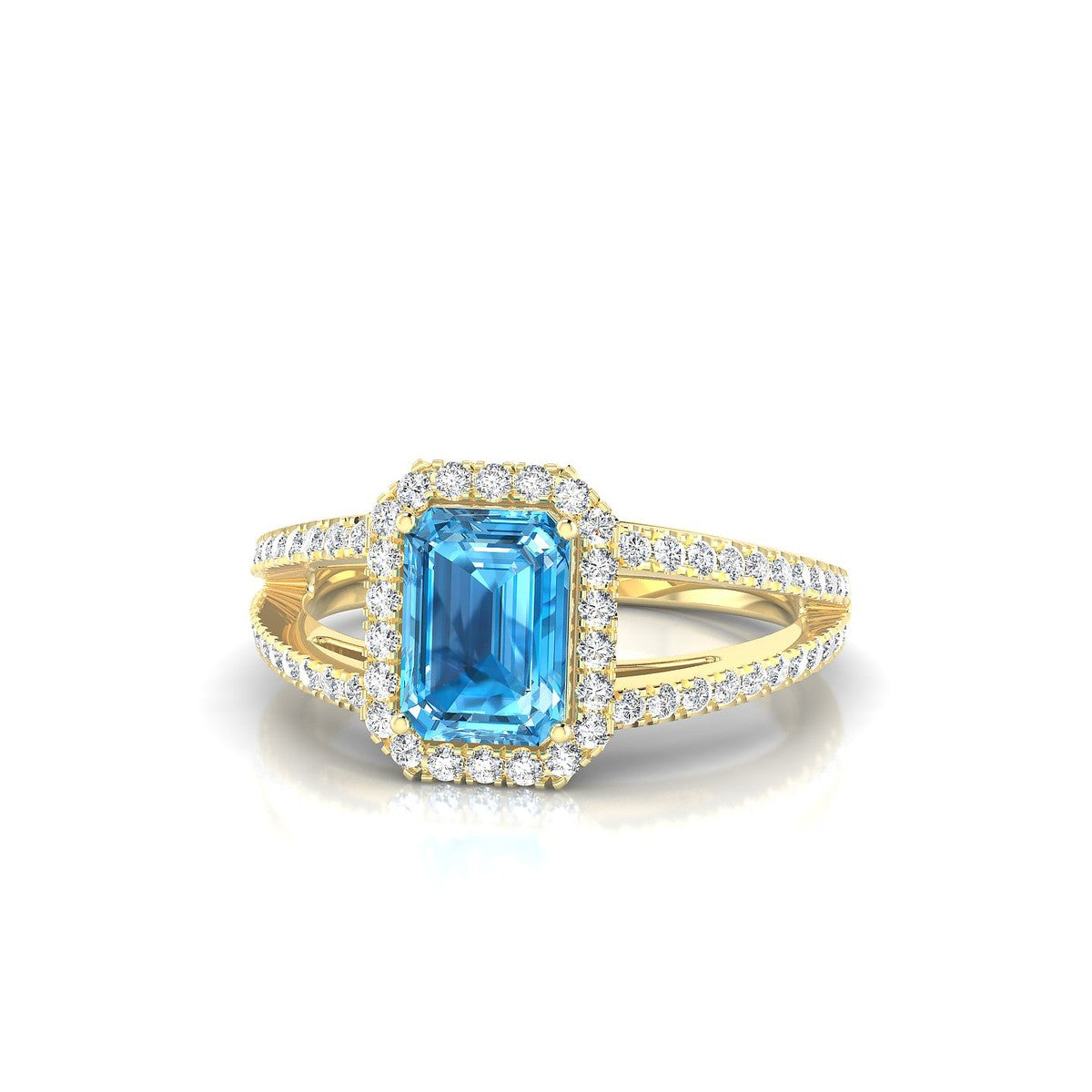 Grace | 18k Yellow Gold 7 x 5 mm Emerald Topaz Ring