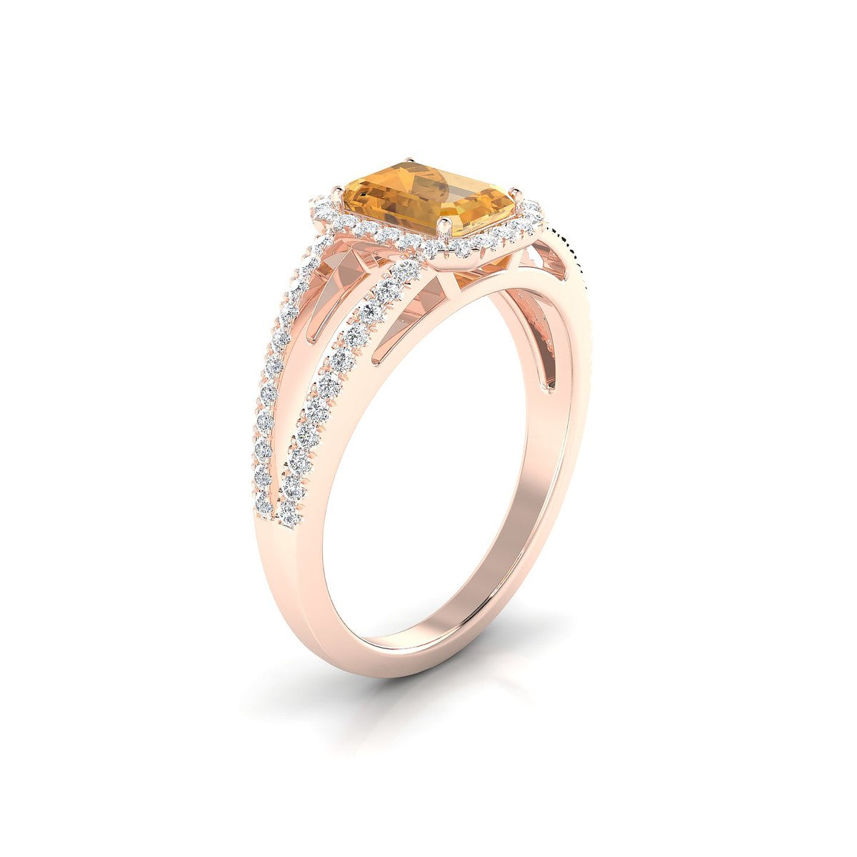 Grace | 18k Rose Gold 7 x 5 mm Emerald Citrine Ring