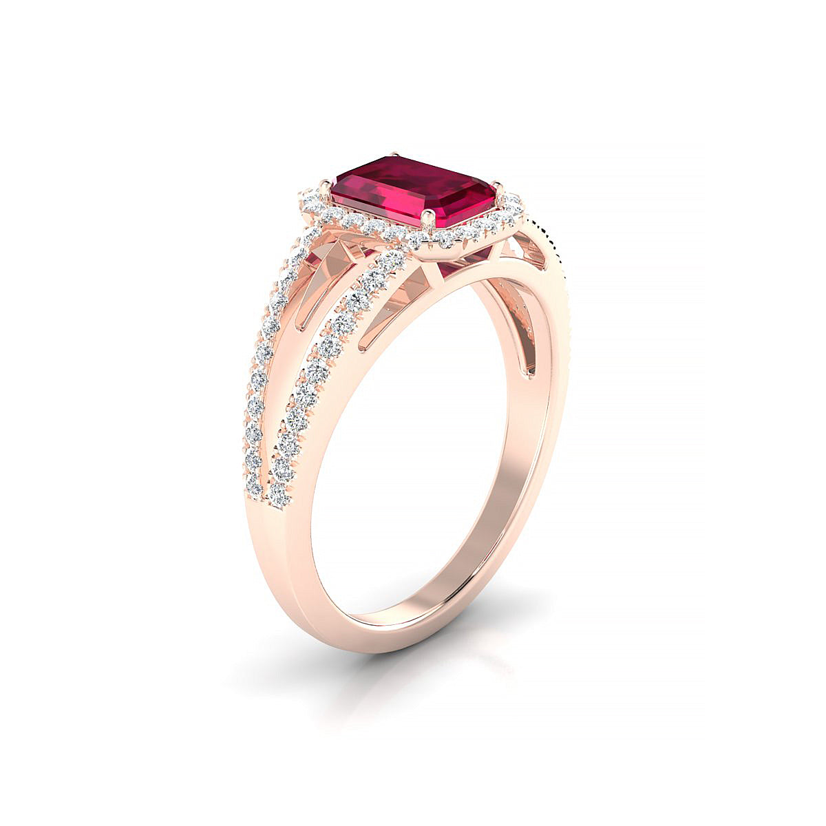 Grace | 18k Rose Gold 7 x 5 mm Emerald Ruby Ring