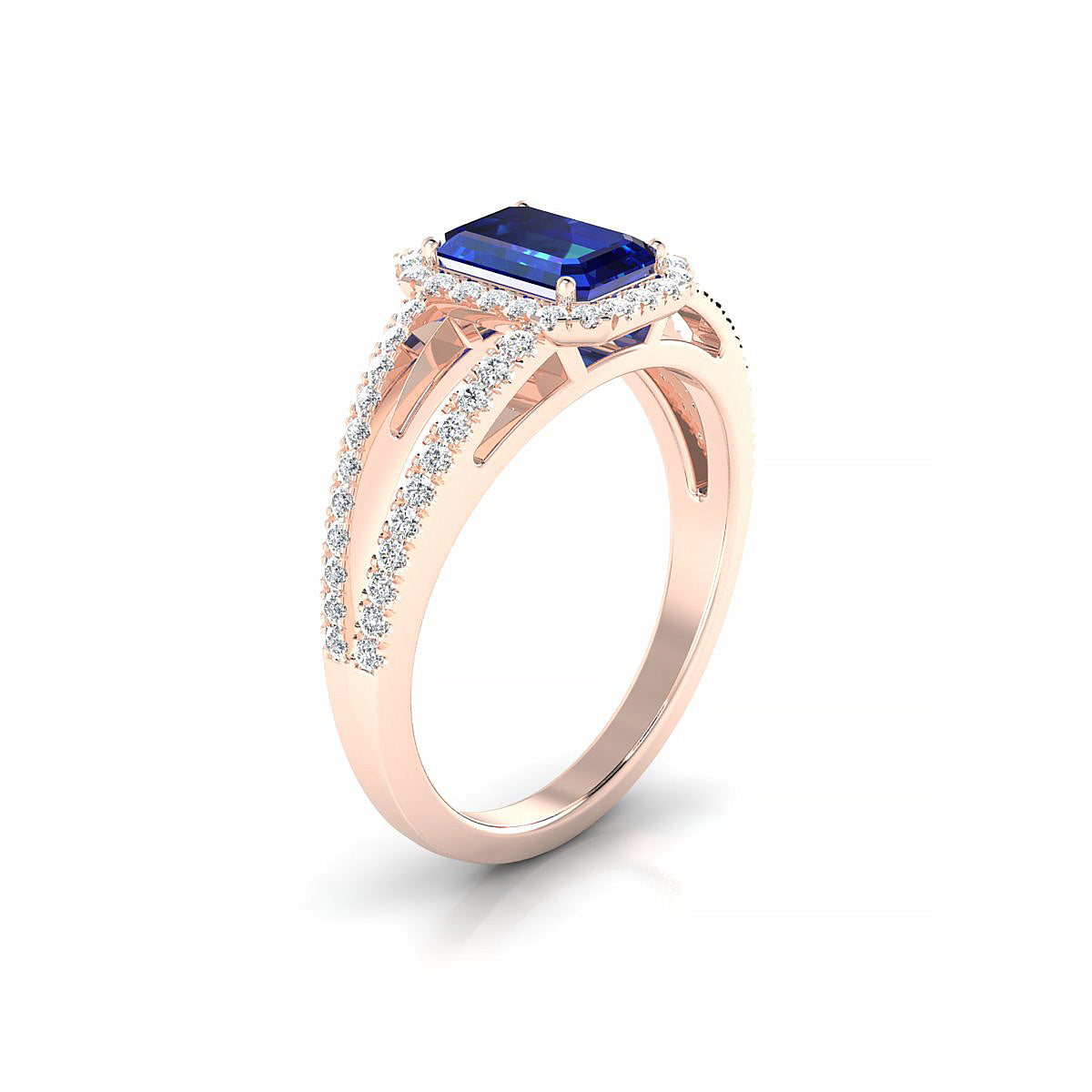 Grace | 18k Rose Gold 7 x 5 mm Emerald Sapphire Ring
