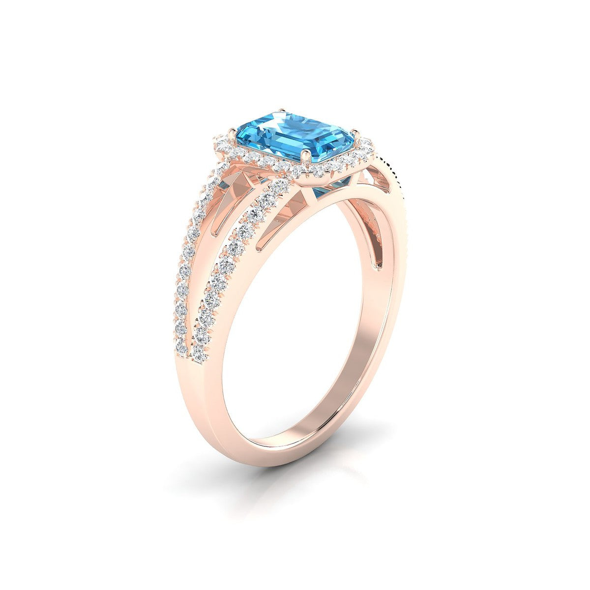 Grace | 18k Rose Gold 7 x 5 mm Emerald Topaz Ring