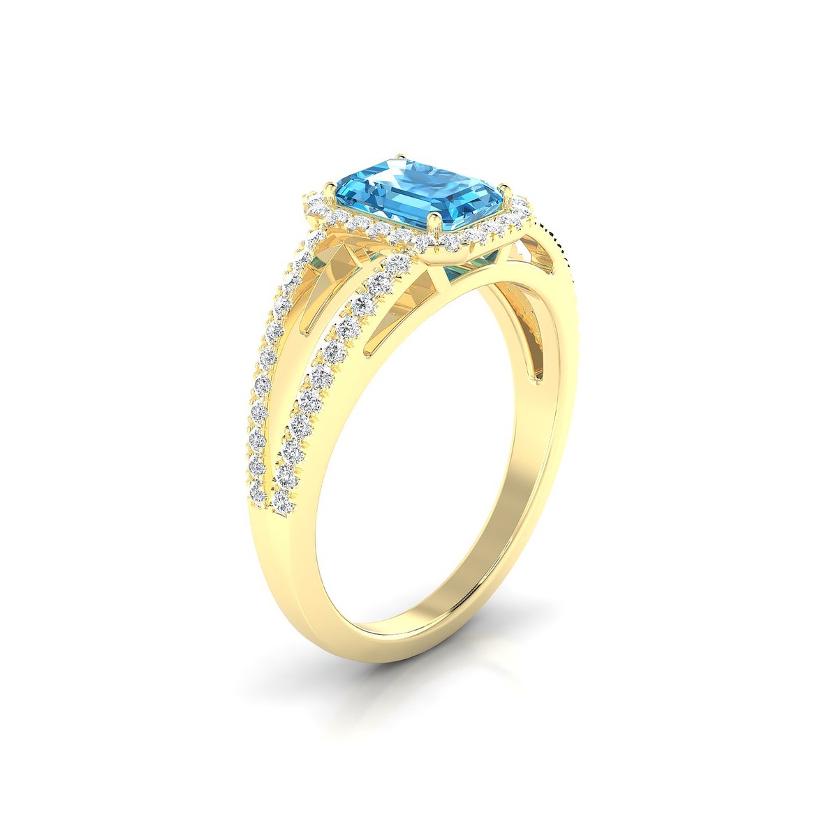 Grace | 18k Yellow Gold 7 x 5 mm Emerald Topaz Ring