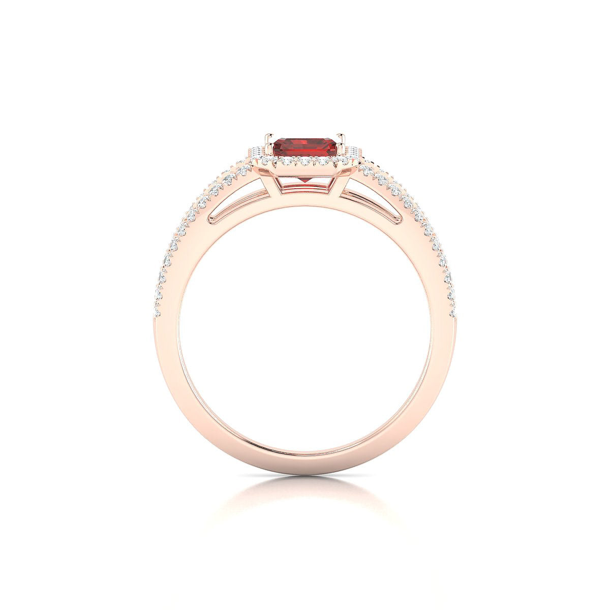 Grace | 18k Rose Gold 7 x 5 mm Emerald Garnet Ring