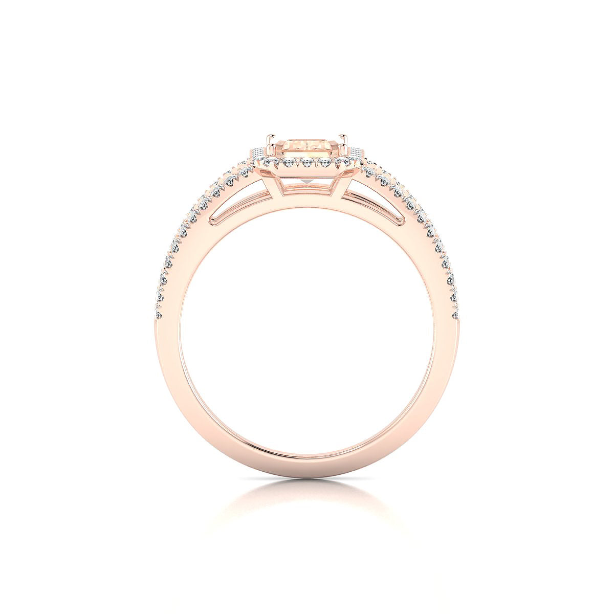 Grace | 18k Rose Gold 7 x 5 mm Emerald Morganite Ring