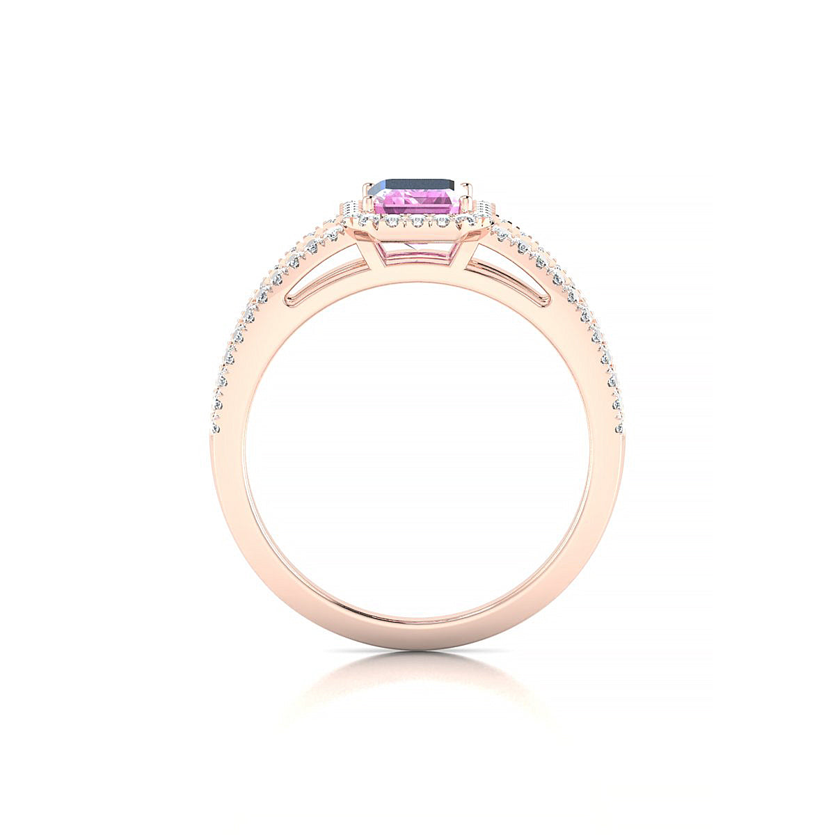 Grace | 18k Rose Gold 7 x 5 mm Emerald Pink Sapphire Ring
