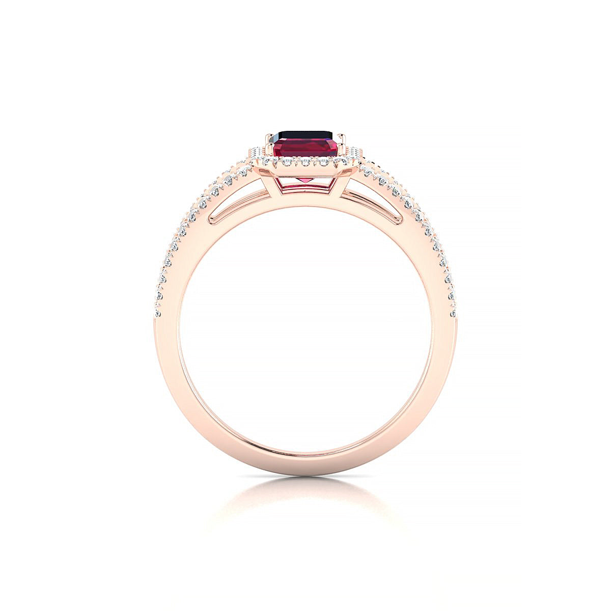 Grace | 18k Rose Gold 7 x 5 mm Emerald Ruby Ring