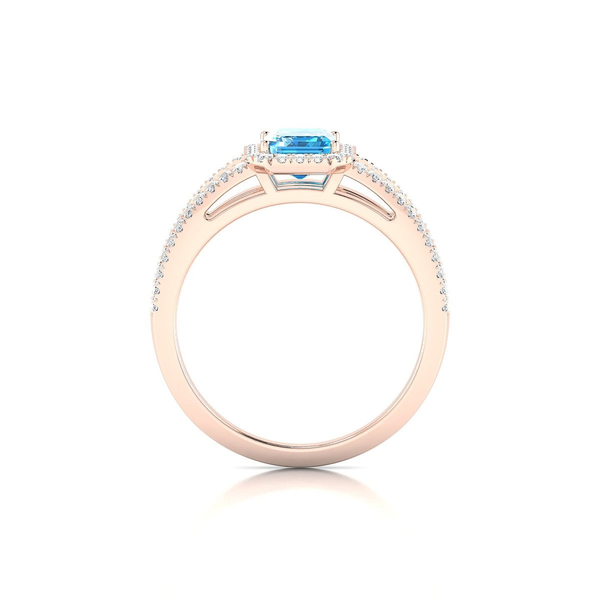 Grace | 18k Rose Gold 7 x 5 mm Emerald Topaz Ring