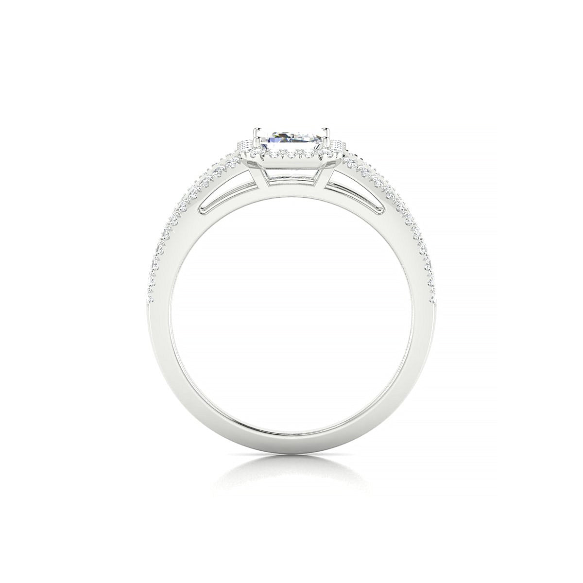 Grace | 18k White Gold 7 x 5 mm Emerald Diamond Ring