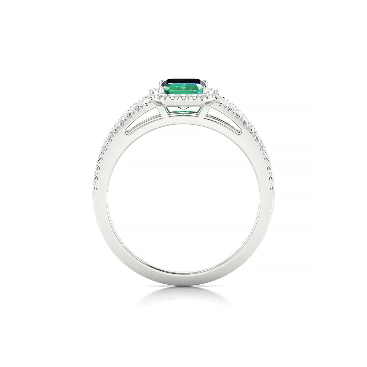 Grace | 18k White Gold 7 x 5 mm Emerald Emerald Ring