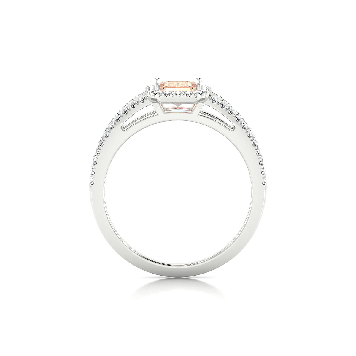 Grace | 18k White Gold 7 x 5 mm Emerald Morganite Ring
