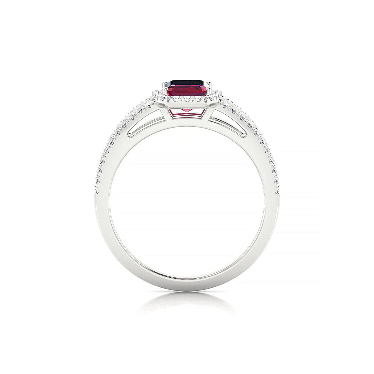Grace | 18k White Gold 7 x 5 mm Emerald Ruby Ring