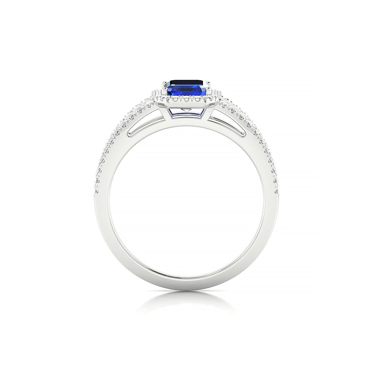 Grace | 18k White Gold 7 x 5 mm Emerald Sapphire Ring