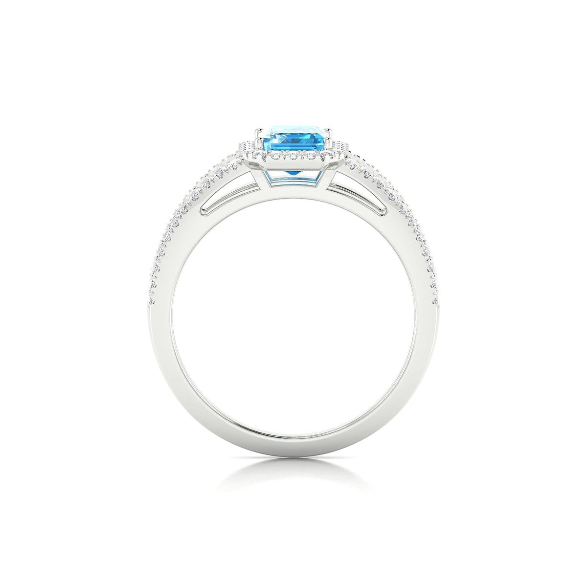 Grace | 18k White Gold 7 x 5 mm Emerald Topaz Ring