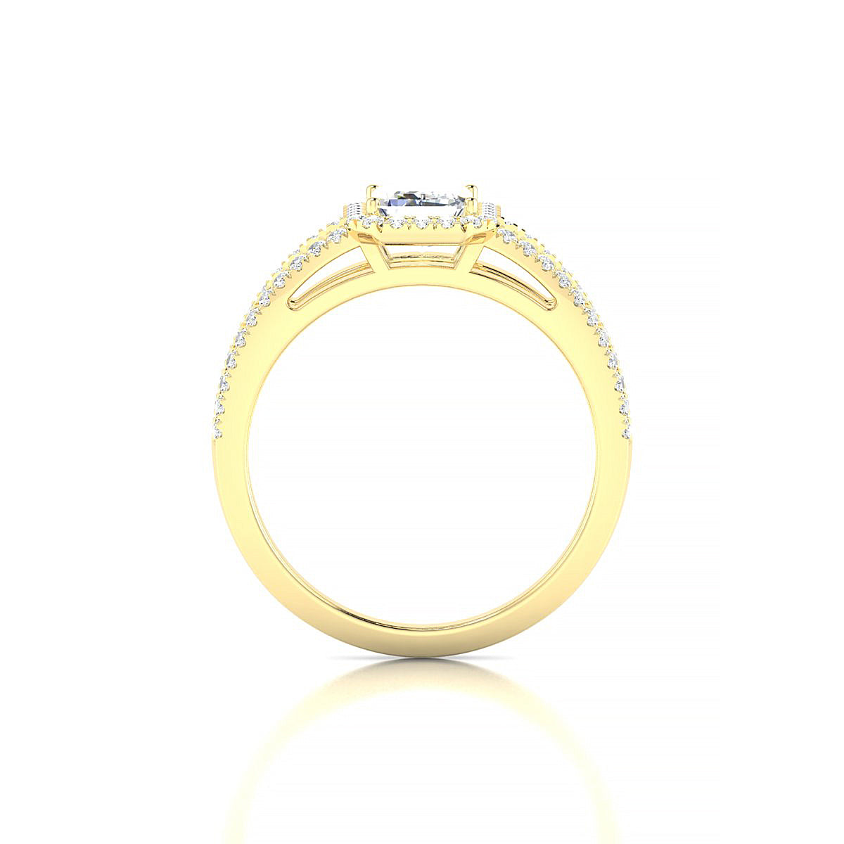 Grace | 18k Yellow Gold 7 x 5 mm Emerald Diamond Ring