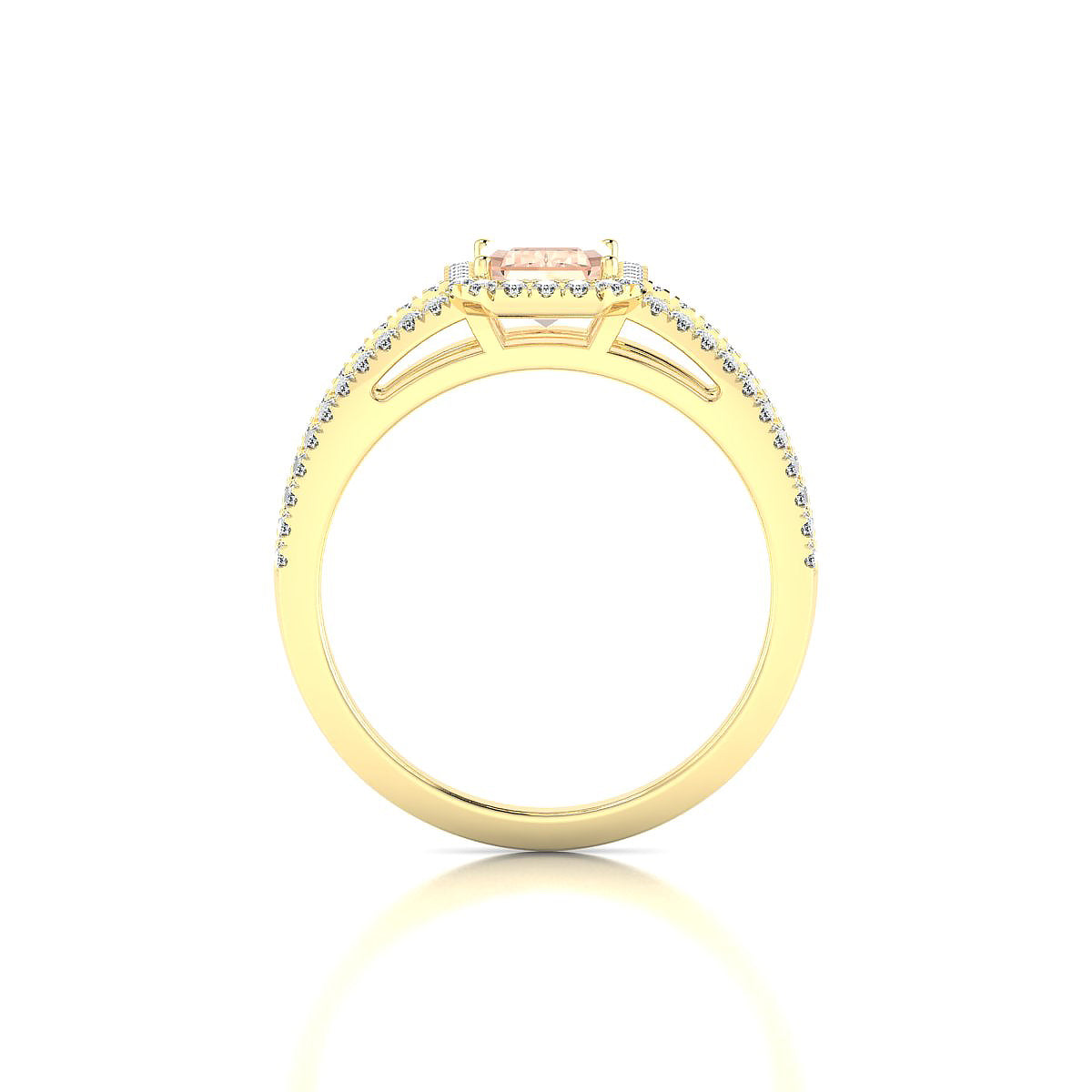 Grace | 18k Yellow Gold 7 x 5 mm Emerald Morganite Ring
