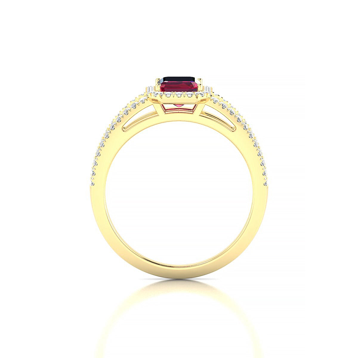 Grace | 18k Yellow Gold 7 x 5 mm Emerald Ruby Ring