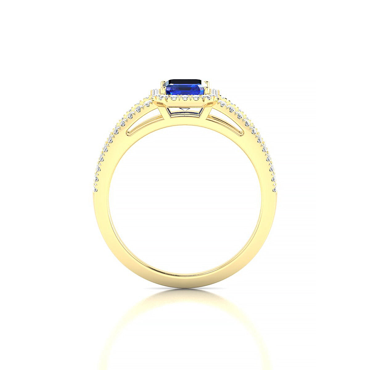 Grace | 18k Yellow Gold 7 x 5 mm Emerald Sapphire Ring