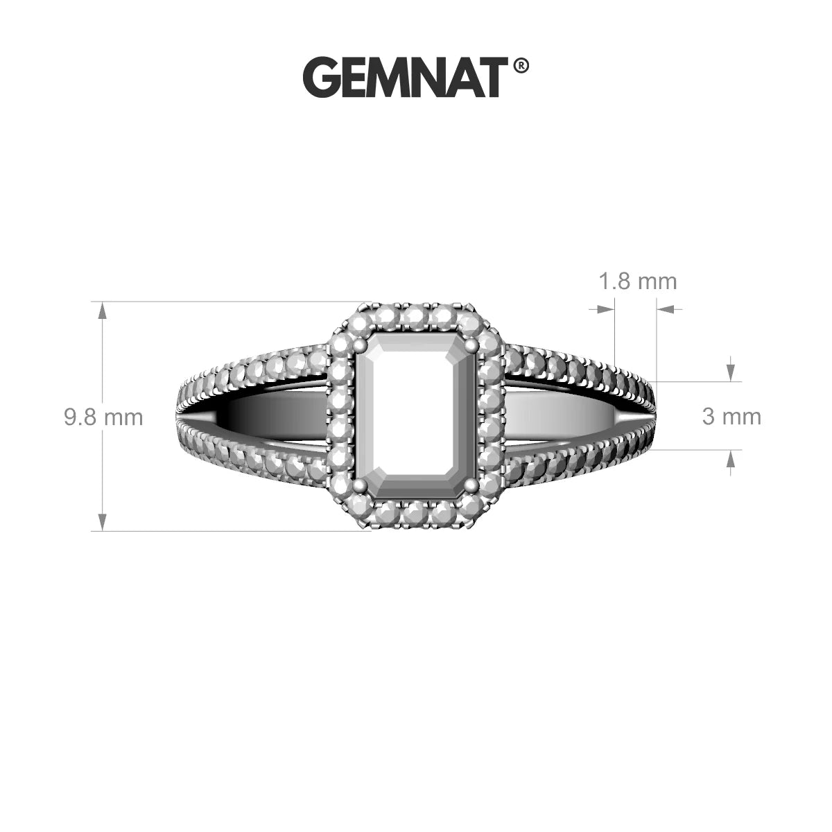 Grace | 18k Yellow Gold 7 x 5 mm Emerald Black Diamond Ring