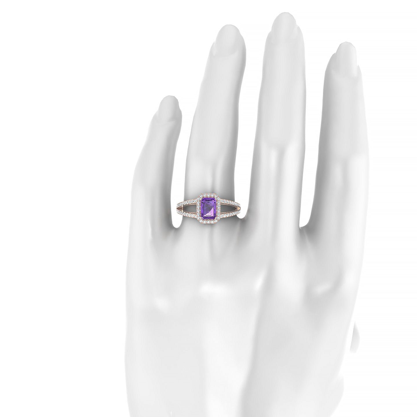 Grace | 18k Rose Gold 7 x 5 mm Emerald Amethyst Ring