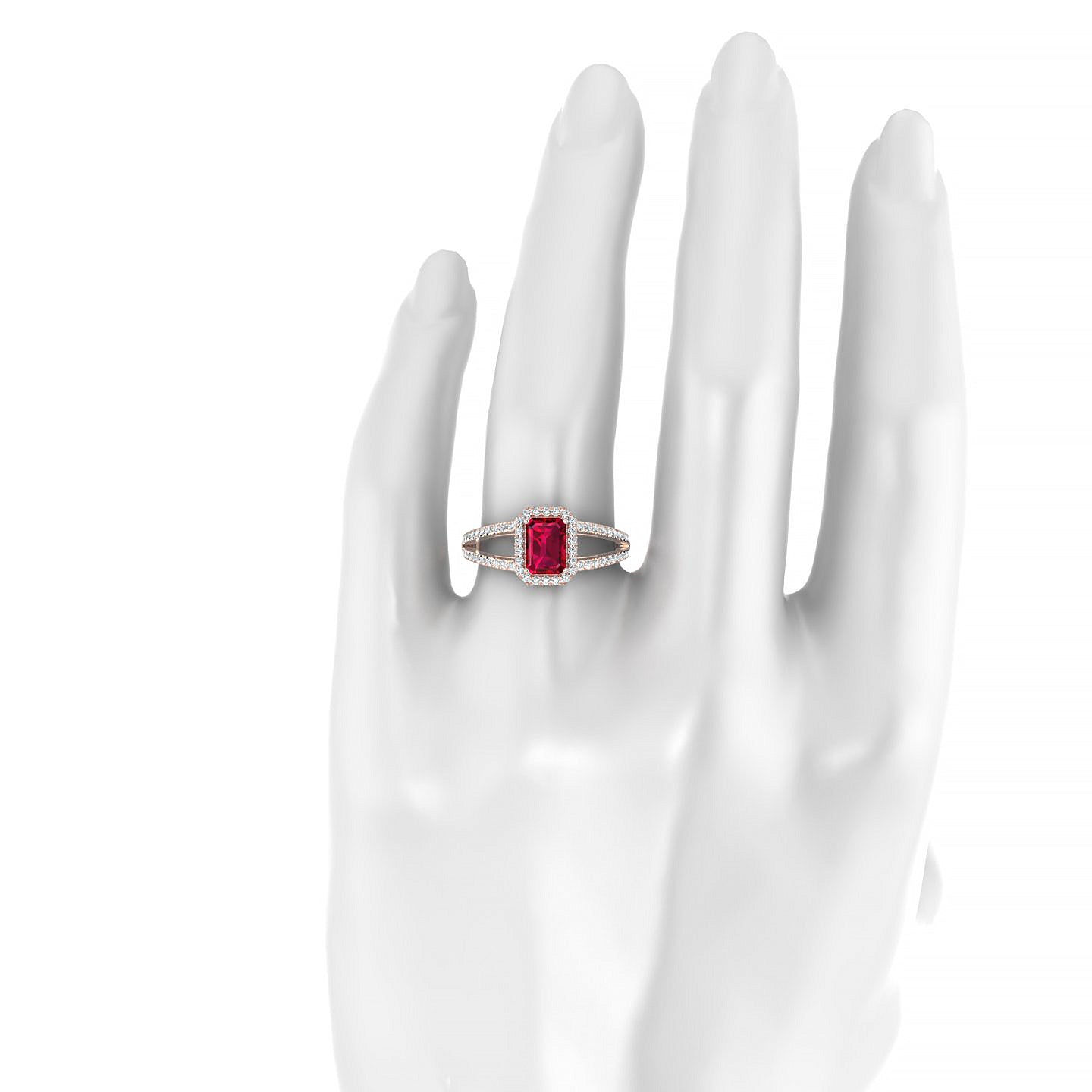Grace | 18k Rose Gold 7 x 5 mm Emerald Ruby Ring