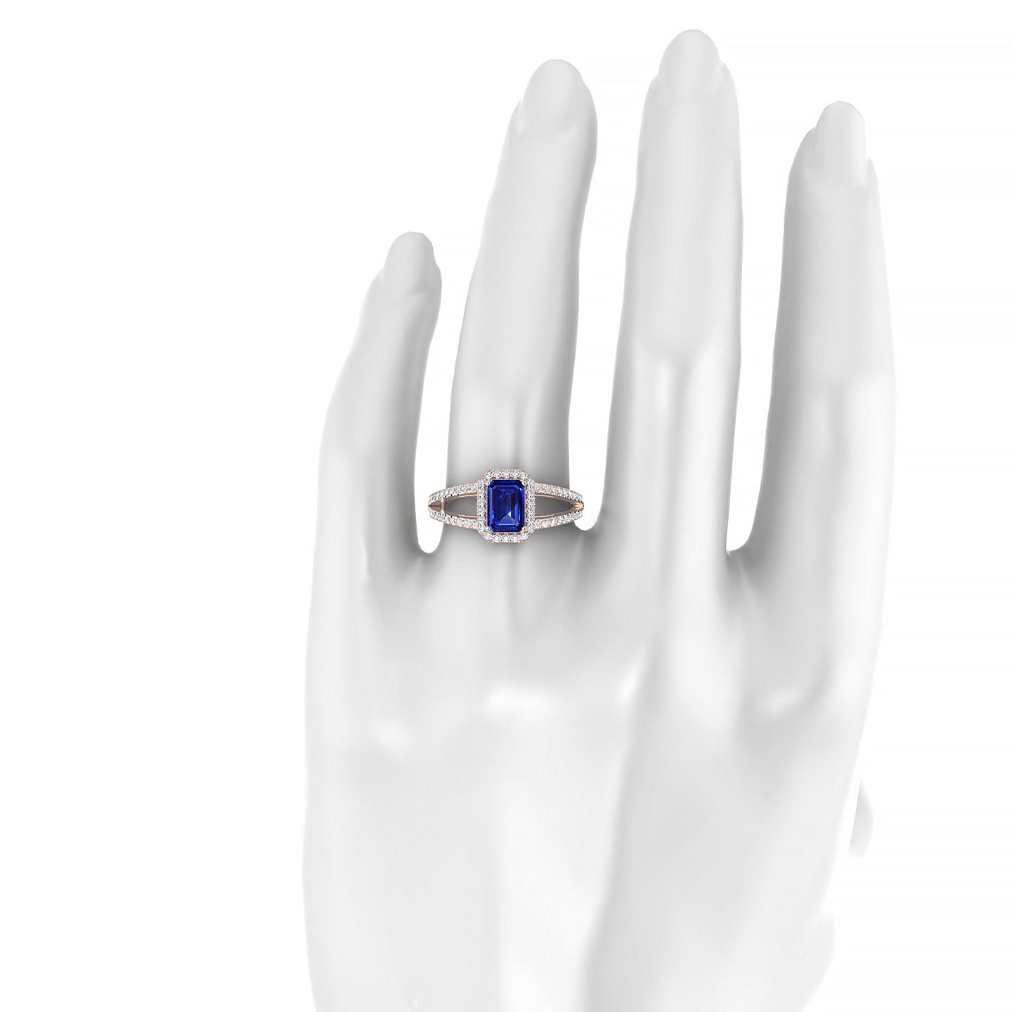 Grace | 18k Rose Gold 7 x 5 mm Emerald Sapphire Ring
