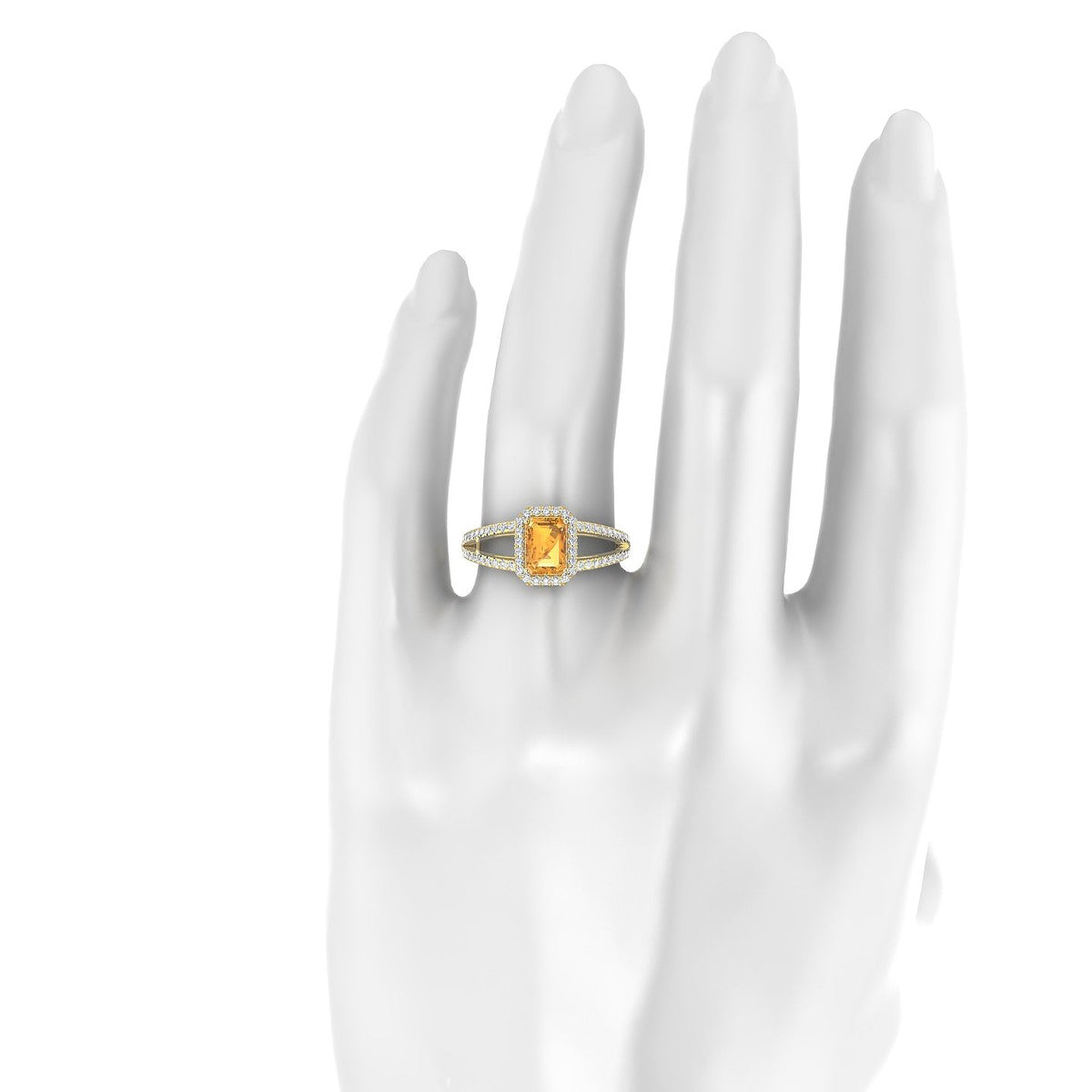 Grace | 18k Yellow Gold 7 x 5 mm Emerald Citrine Ring
