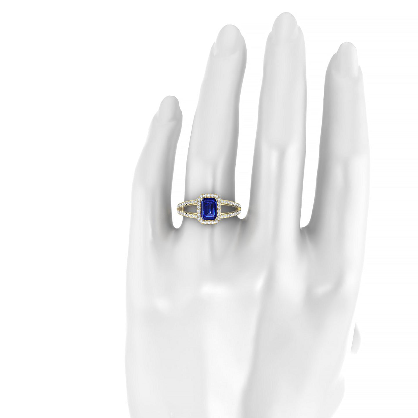 Grace | 18k Yellow Gold 7 x 5 mm Emerald Sapphire Ring