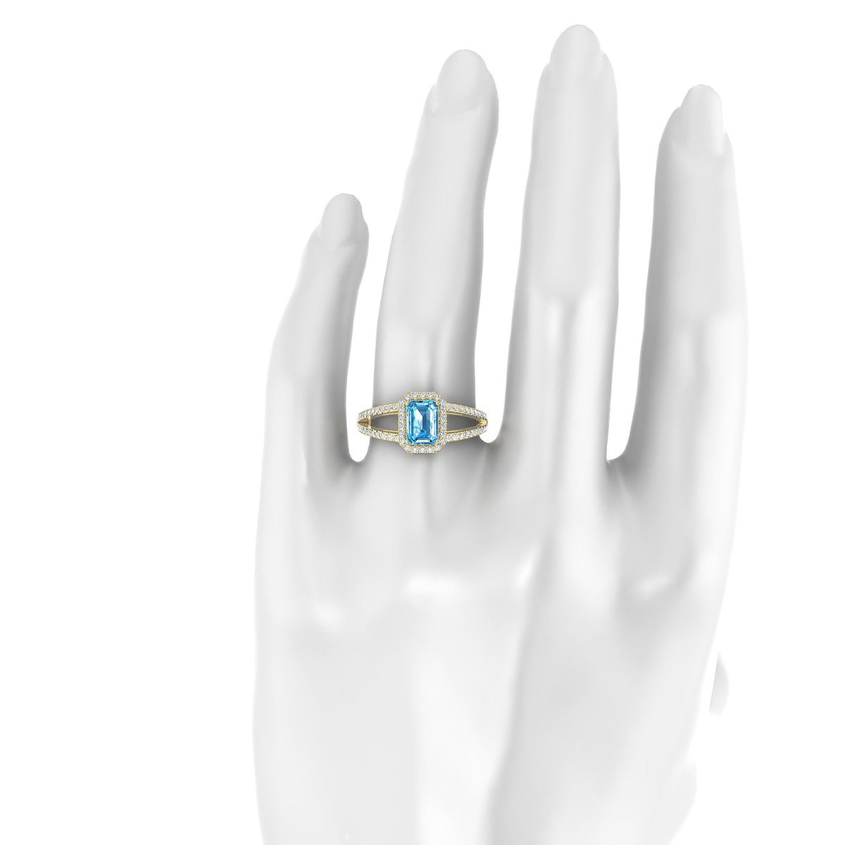 Grace | 18k Yellow Gold 7 x 5 mm Emerald Topaz Ring