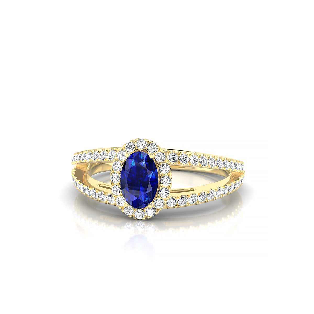 Grace | 18k Yellow Gold 6 x 4 mm Oval Sapphire Ring