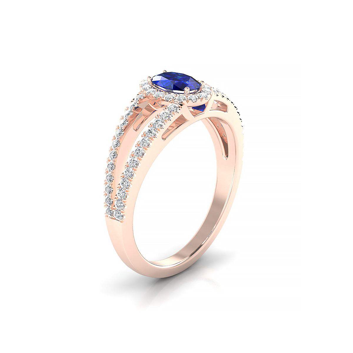 Grace | 18k Rose Gold 6 x 4 mm Oval Sapphire Ring