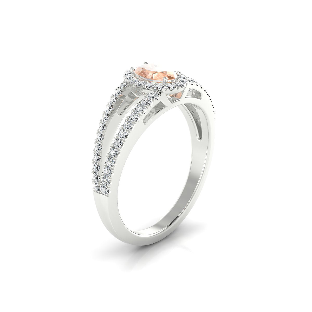 Grace | 18k White Gold 6 x 4 mm Oval Morganite Ring