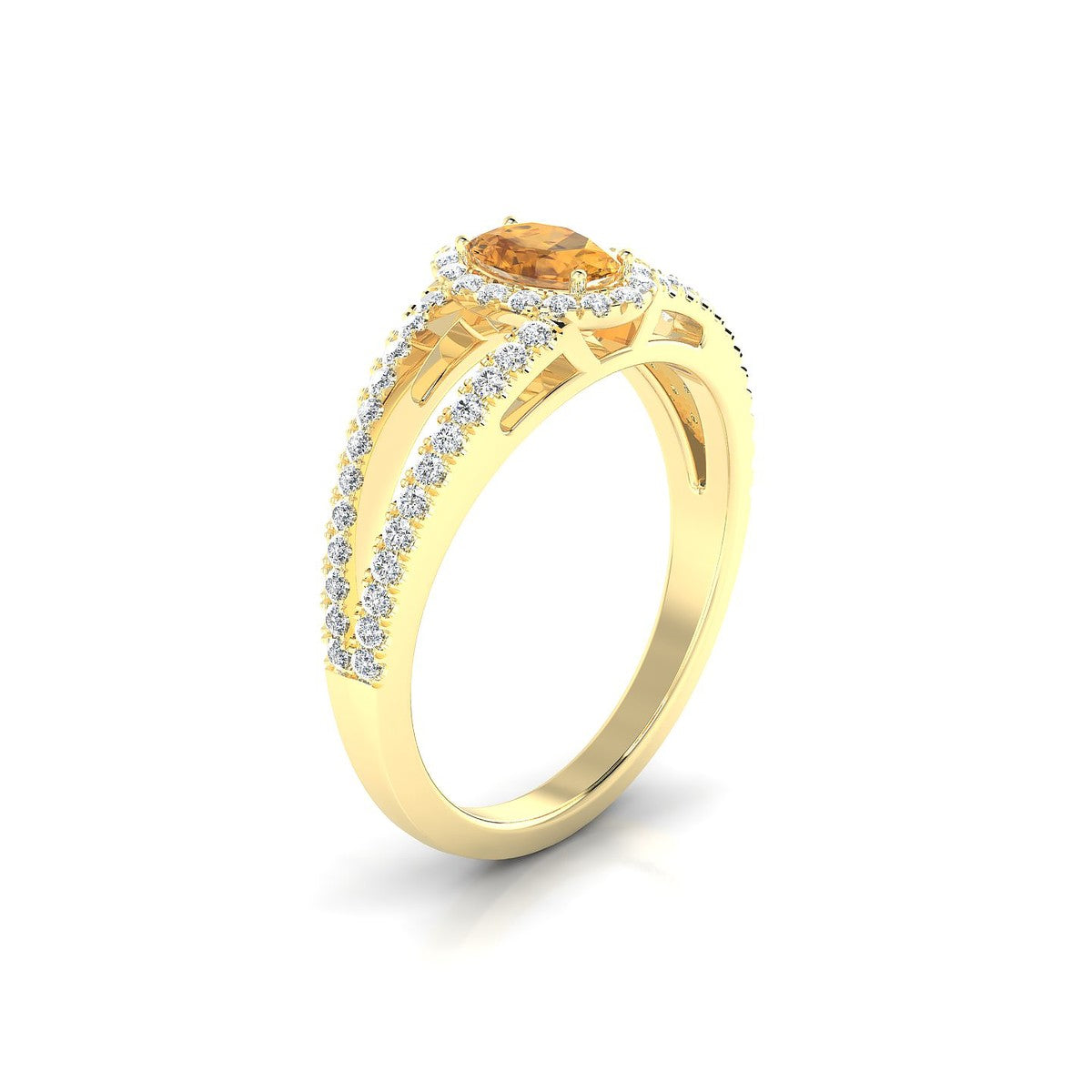 Grace | 18k Yellow Gold 6 x 4 mm Oval Citrine Ring