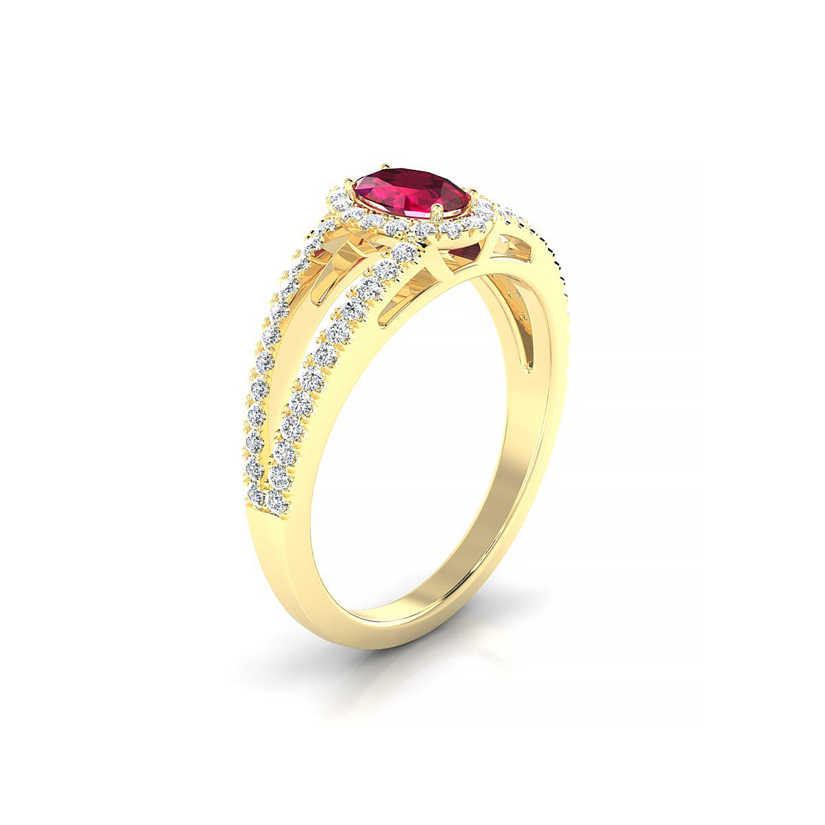 Grace | 18k Yellow Gold 6 x 4 mm Oval Ruby Ring