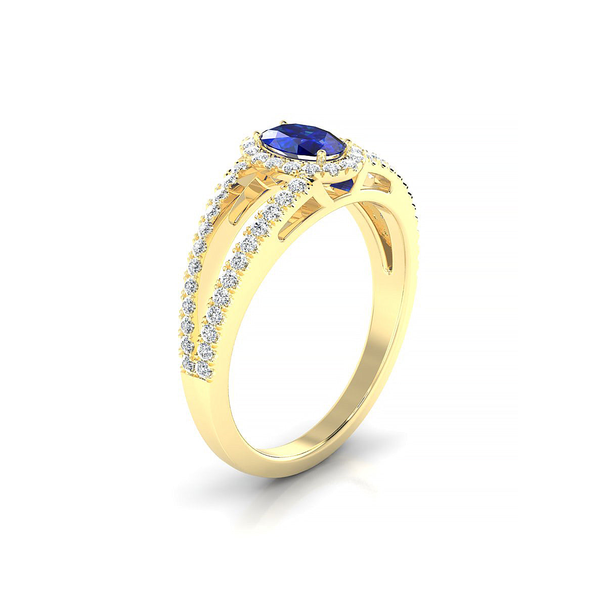 Grace | 18k Yellow Gold 6 x 4 mm Oval Sapphire Ring