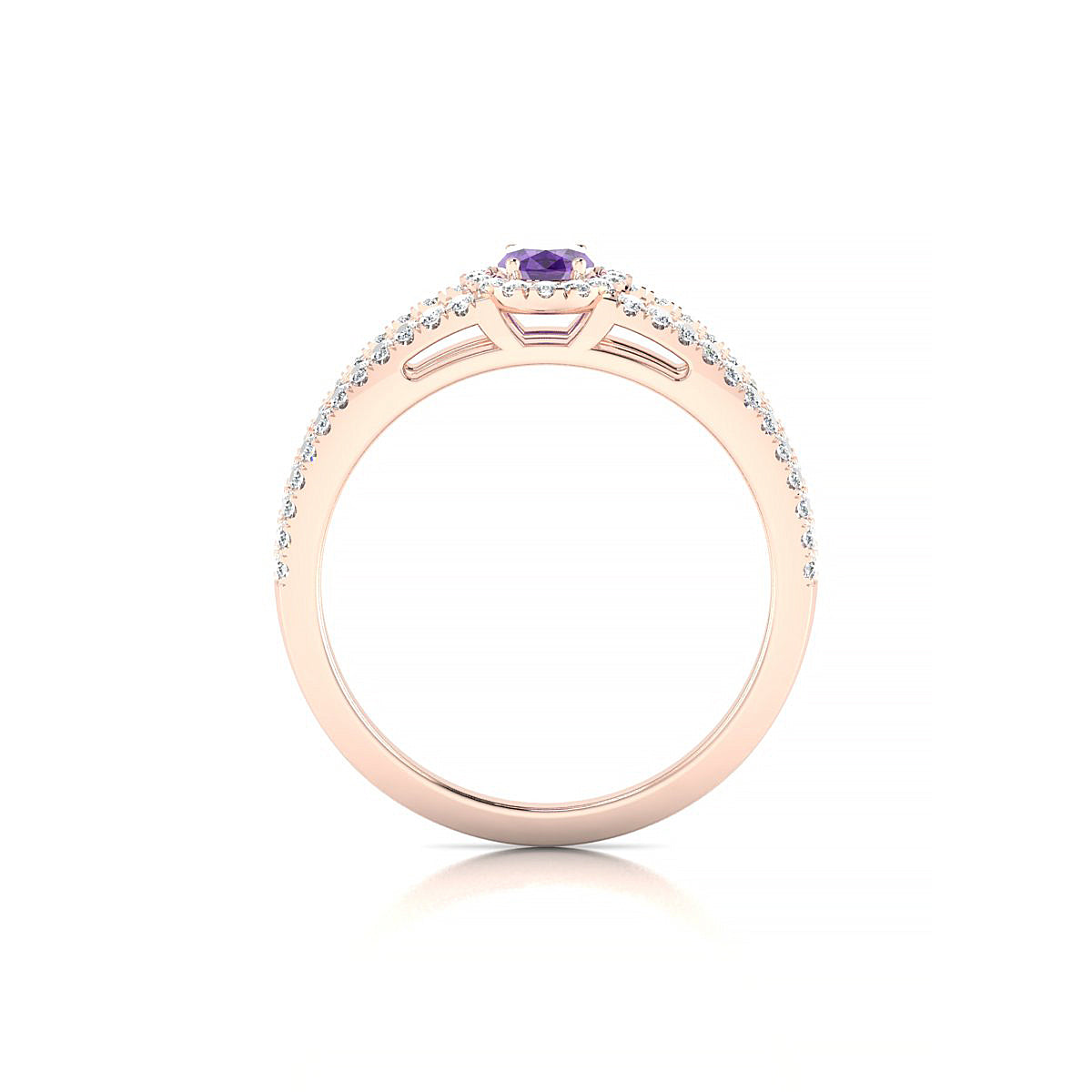 Grace | 18k Rose Gold 6 x 4 mm Oval Amethyst Ring